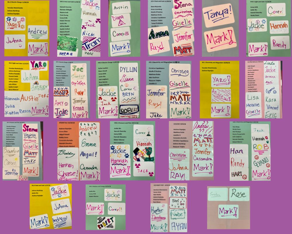 Fall 2018 Name Tag Volunteers