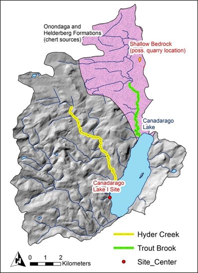 Location of site in drainage basins.