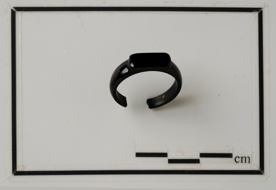 A glass ring, one of the few personal items from the Bartlett privy.