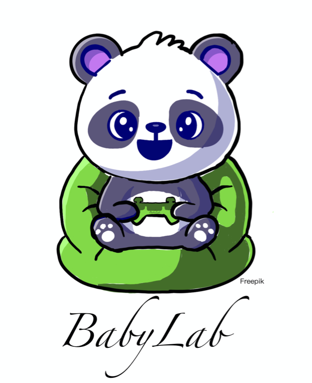 logo- panda bear holding a game controller