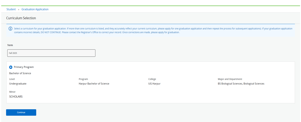 AFD Curriculum Selection