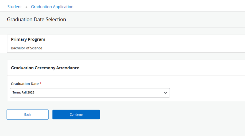 AFD Graduation Date Selection