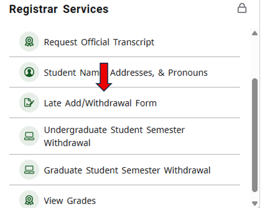 Late Add Withdrawal Petition