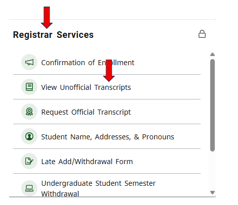 View unofficial transcripts