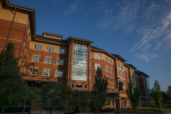 Sunrise over Dickinson Hall.