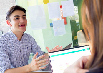 Student meeting with a career advisor during a one-on-one career planning session.